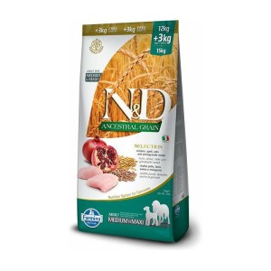 N&D Adult Medium & Maxi Ancestral Grain / piletina hrana za pse 12 kg + 3 kg