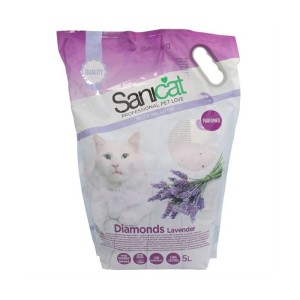 Sanicat Diamonds Lavander silikonski grudvajući higijenski pijesak za mačke 5L
