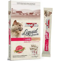 BonaCibo Liquid Snacks with Lamb janjetina poslastica za mačke 6x15g