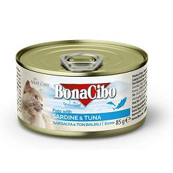 BonaCibo Adult Pate Sardine & Tuna riba pašteta za mačke 85g