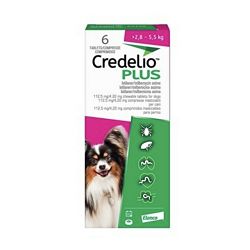 Credelio Plus tablete protiv buha, krpelja i glista za pse težine 2,8kg do 5,5kg - 1kom