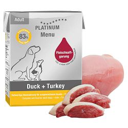 PLATINUM Adult Menu Duck & Turkey patka i puretina hrana za pse 185g